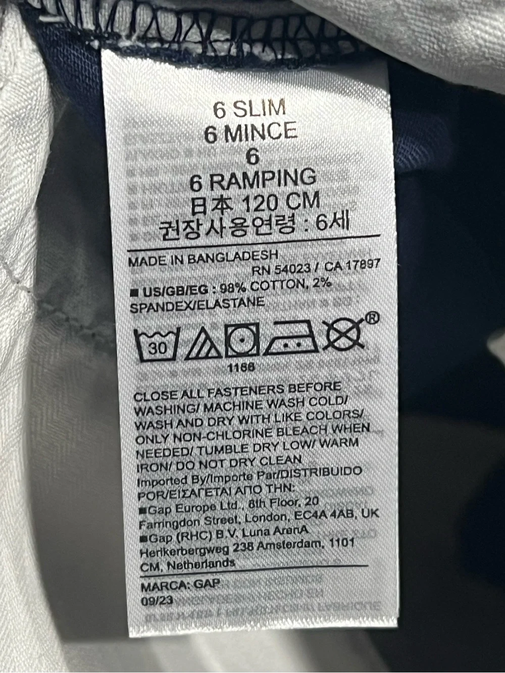 GAP size little